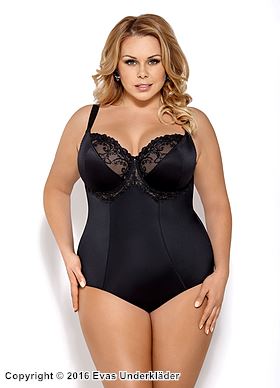 Bodysuit mit echten BH-Körbchen, Mikrofaser, Stickerei, elegantes Design